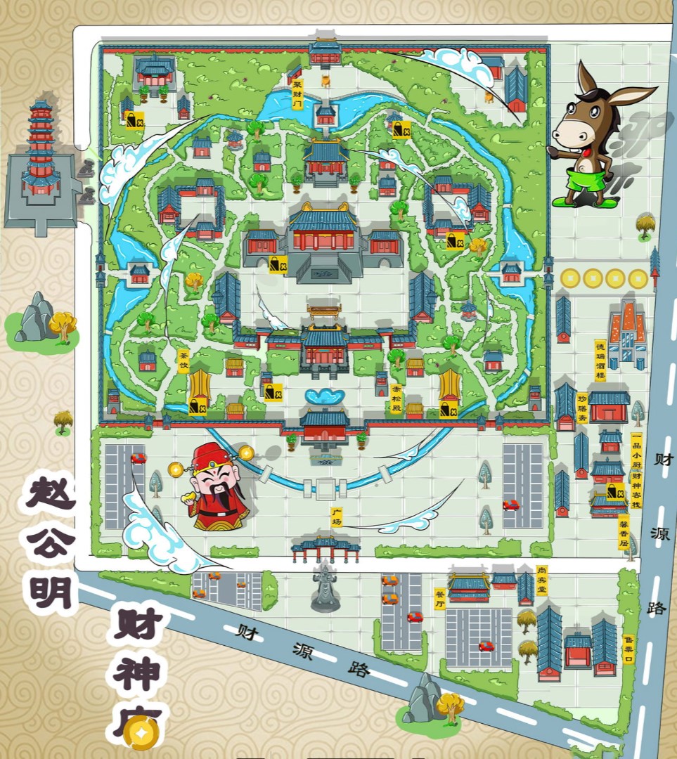 绵竹寺庙类手绘地图