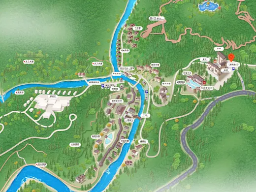绵竹结合景区手绘地图智慧导览和720全景技术，可以让景区更加“动”起来，为游客提供更加身临其境的导览体验。